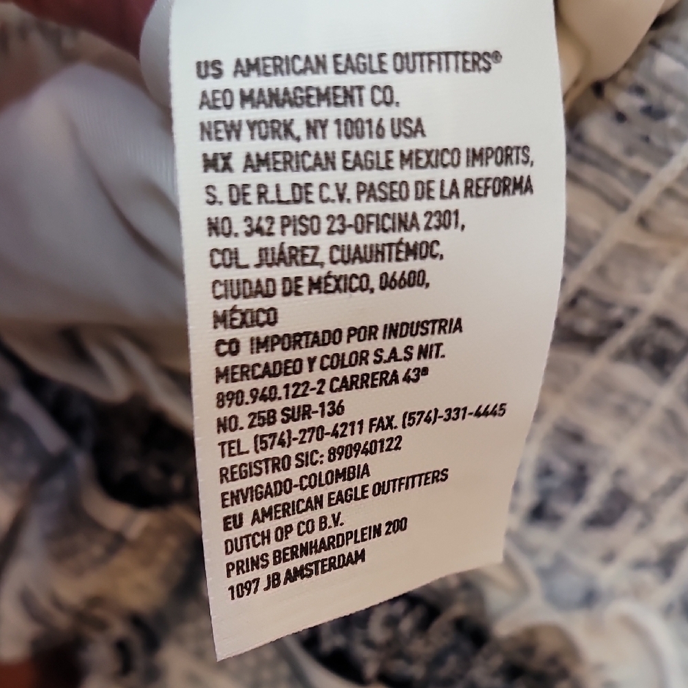 American Eagle Blue White Floral Jumpsuit Ruffle Bodice Strapless Girlhood-Core - Picture 16 of 16